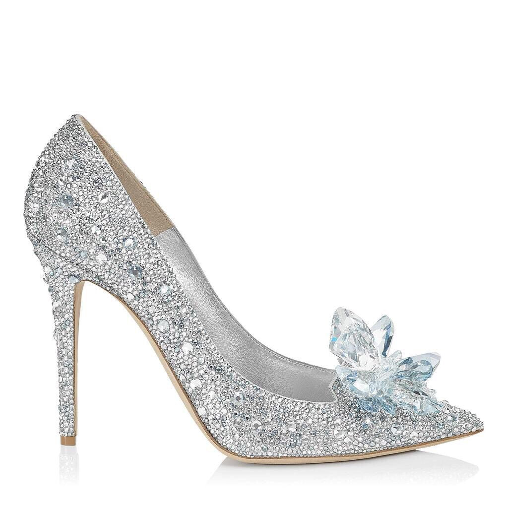 Pointed Toe Rhinestone Heels