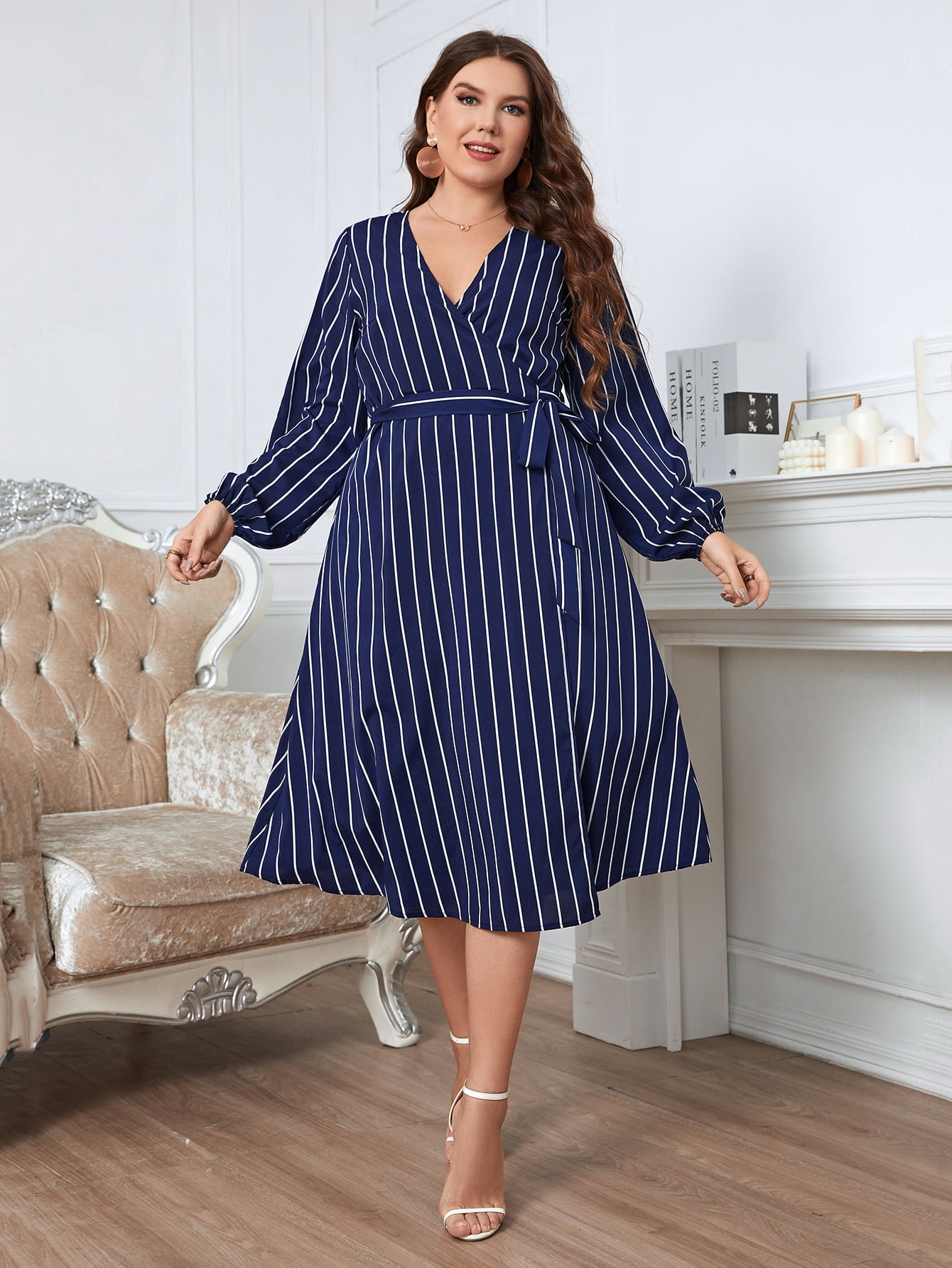 Honey Melo Long Sleeve Plus Dress