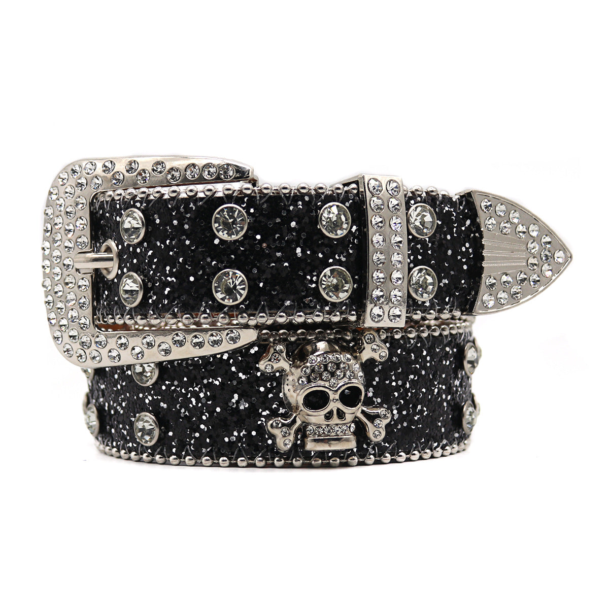 Rhinestone Skull Belt