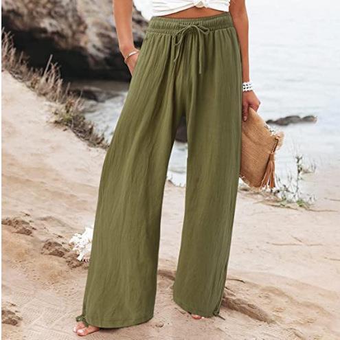 Cotton And Linen Wide-leg Pants