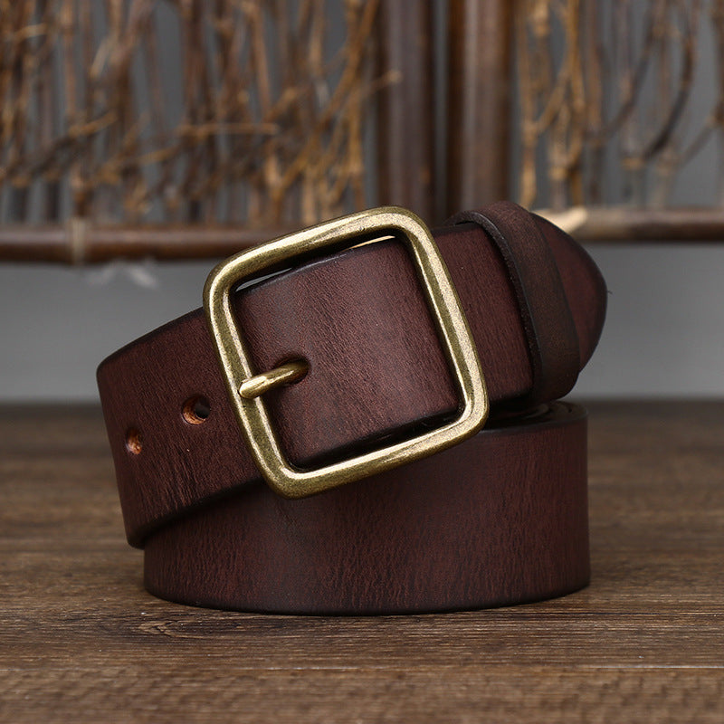 Pin Buckle Pure Copper Vintage Belt