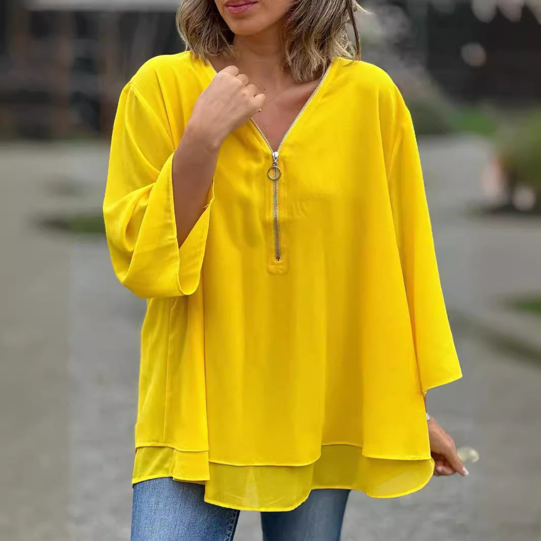 V-neck 34 Chiffon Top