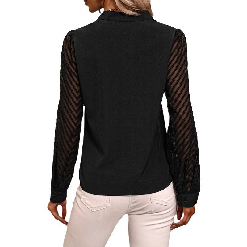 V-neck Long-sleeved Top