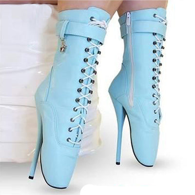 Ballet Stiletto Lace-up Ankle Boots