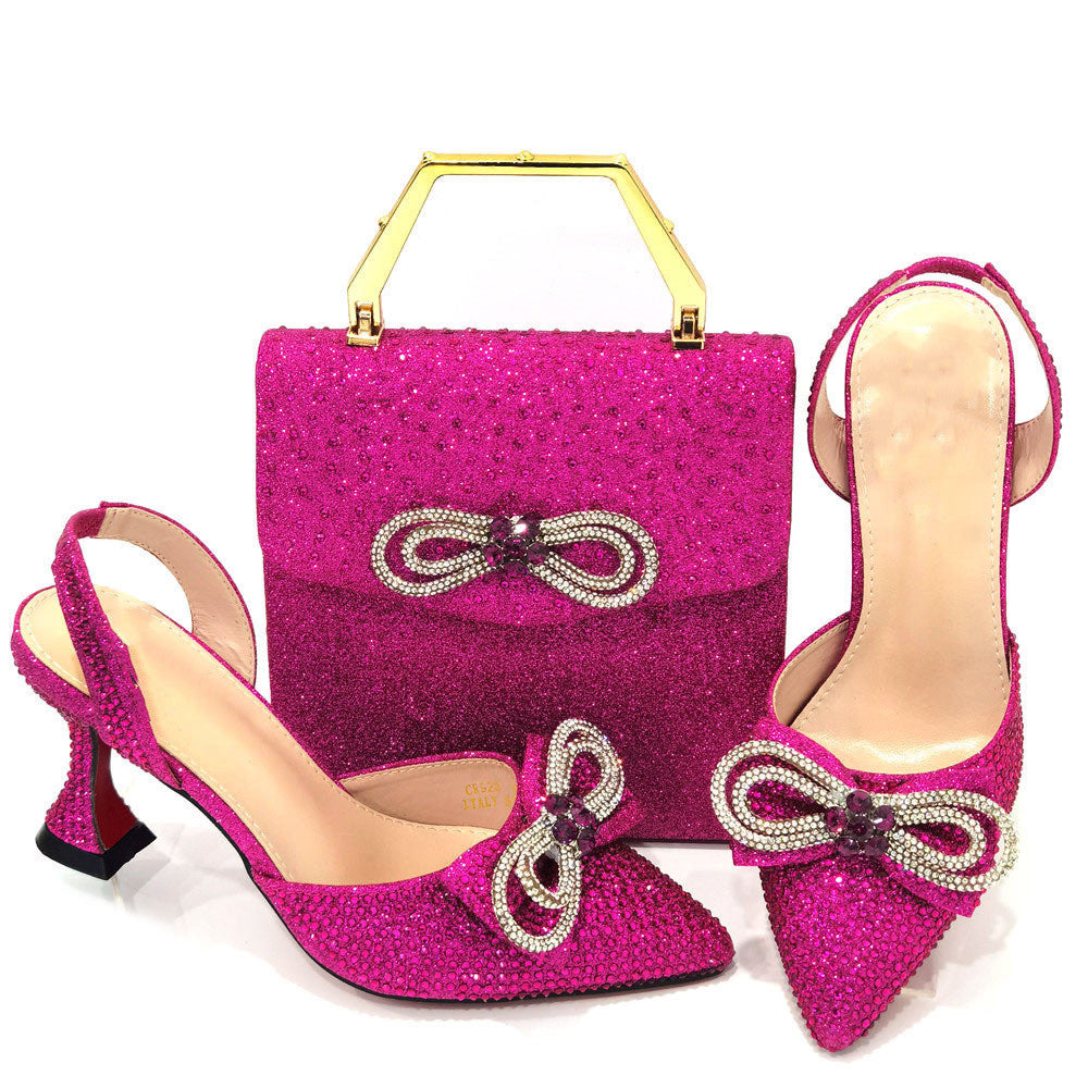 Casual Party High Heels With Tote Bag