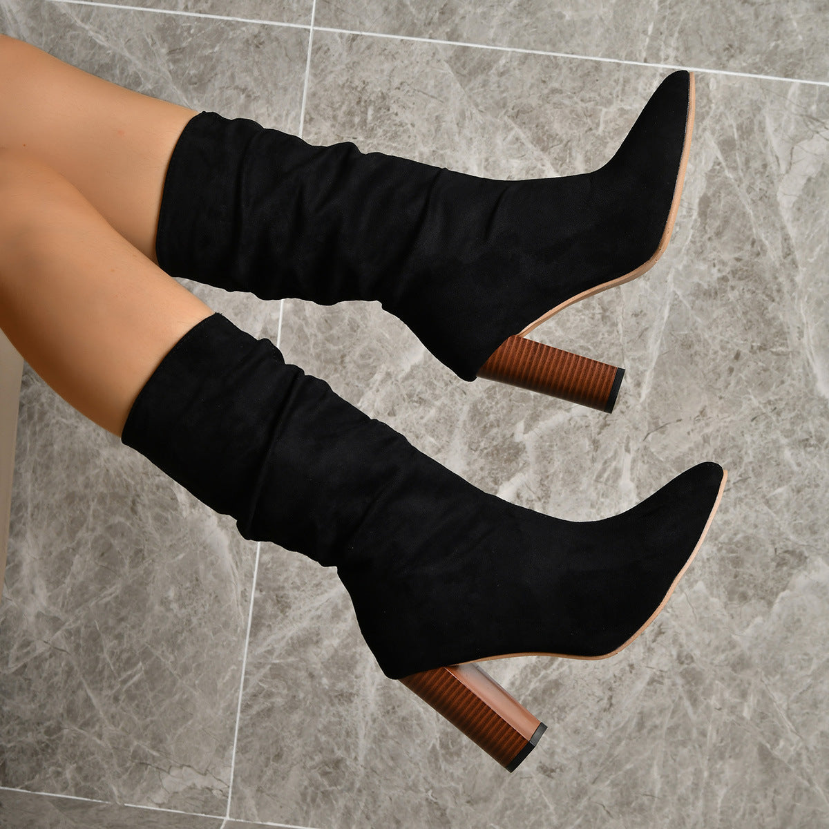 Mid-calf Suede Long Boots