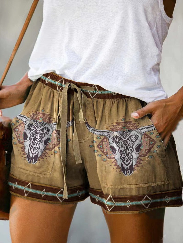 Lace-up Loose Shorts