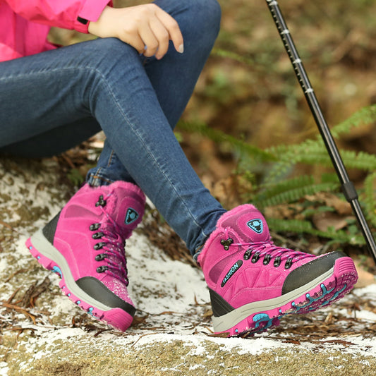 Cowhide Fleece Hiking Shoes