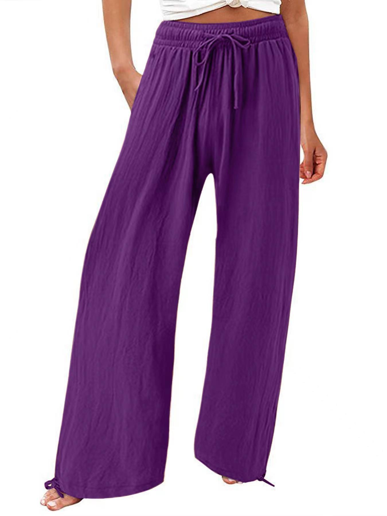 Cotton And Linen Wide-leg Pants