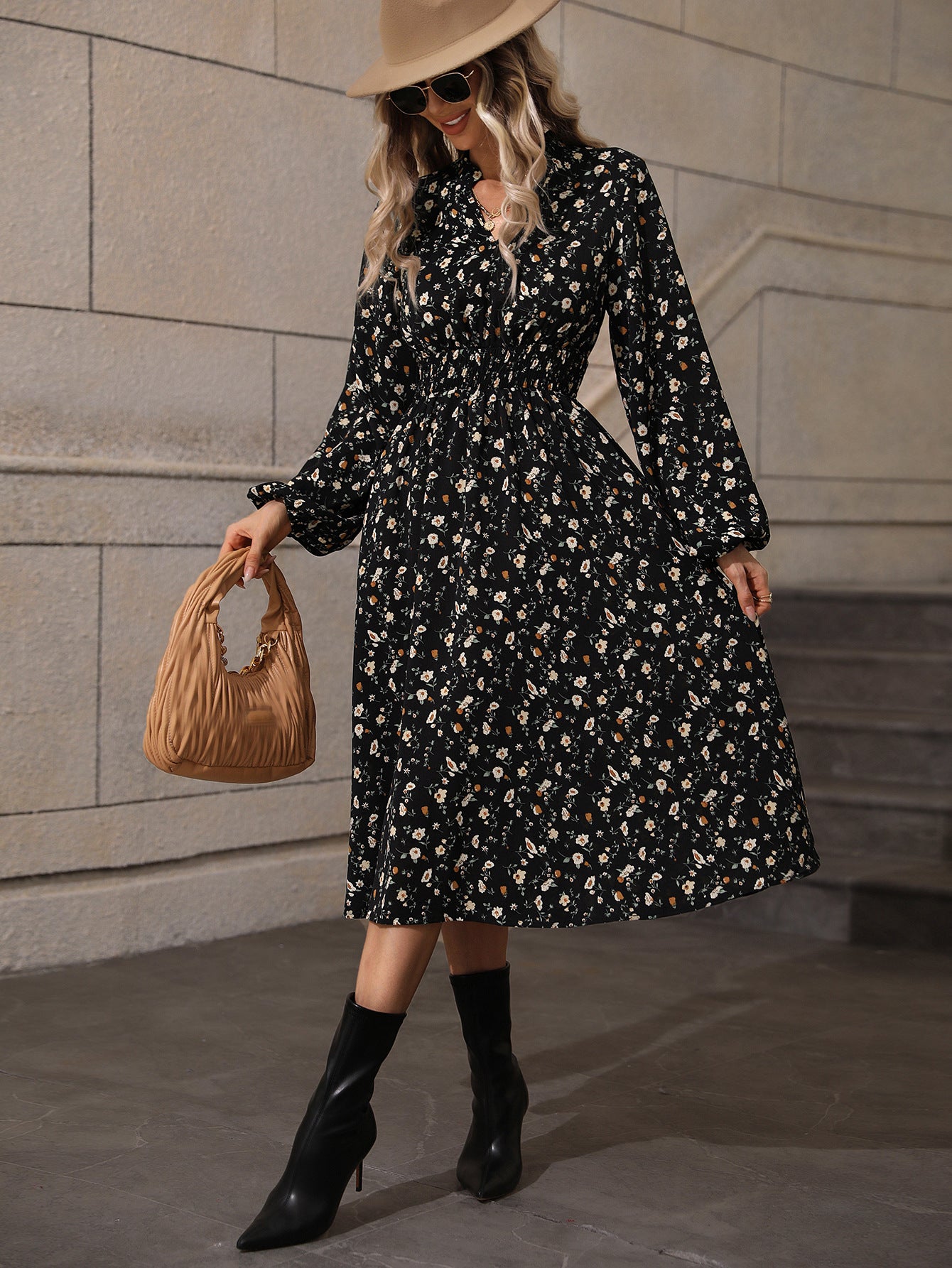 Polka-dot Long sleeve Dress