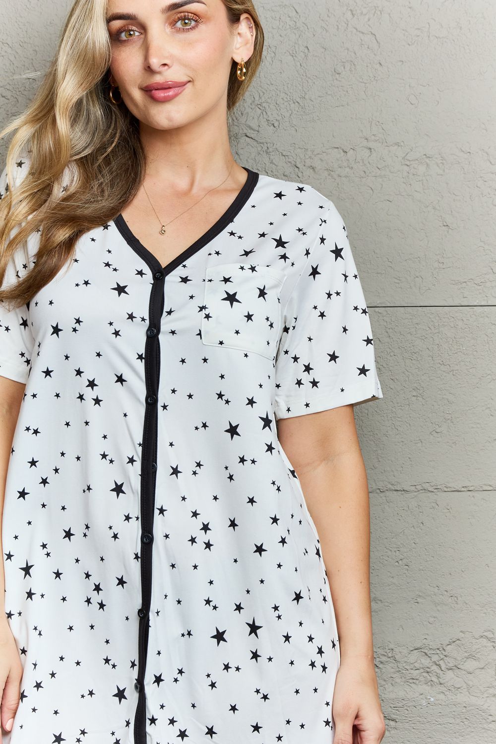 Button Down Sleepwear Dress