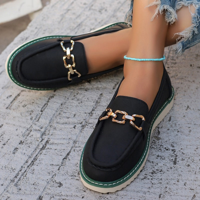 Leather Flat Slip-Ons