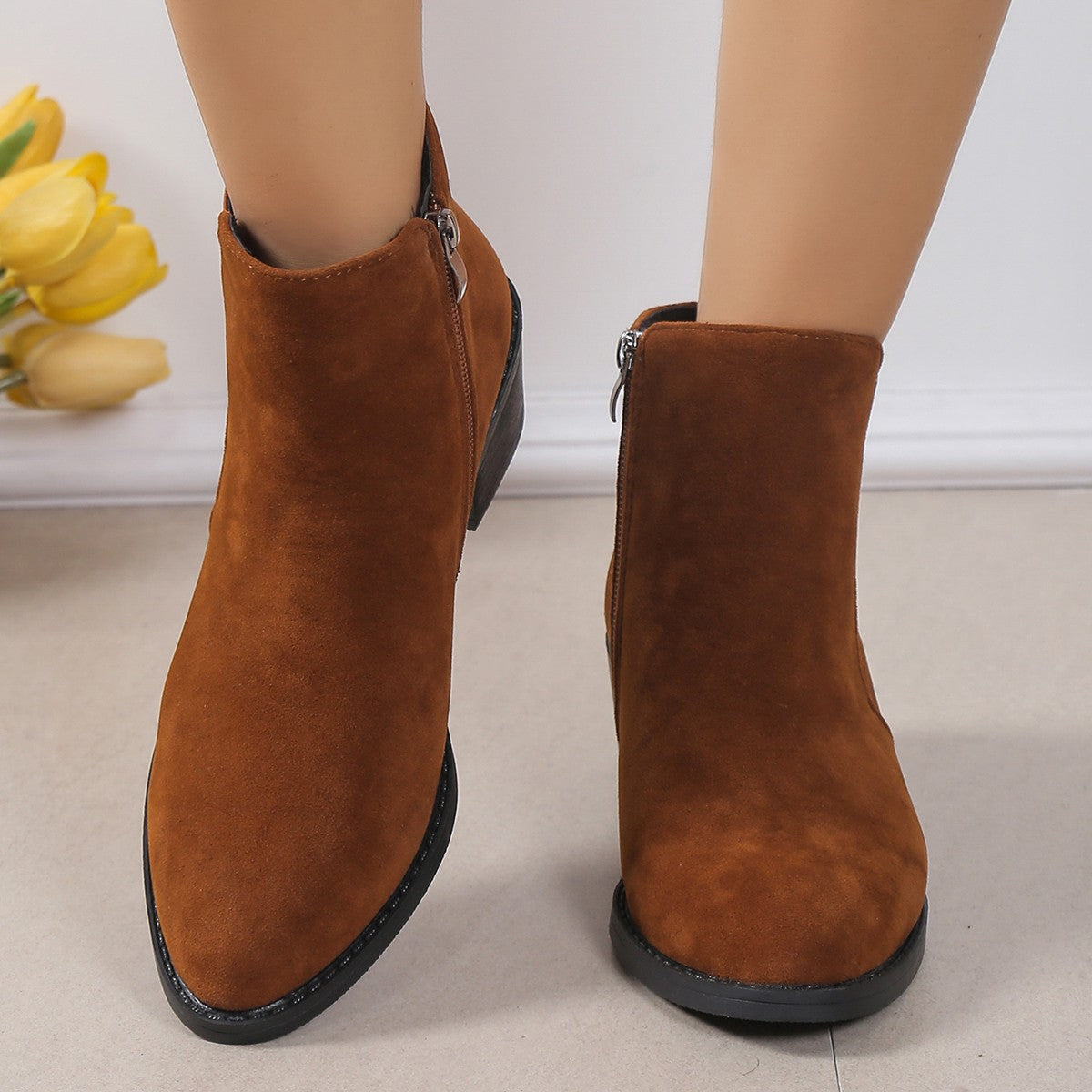 Ankle Boots With Side Zipper