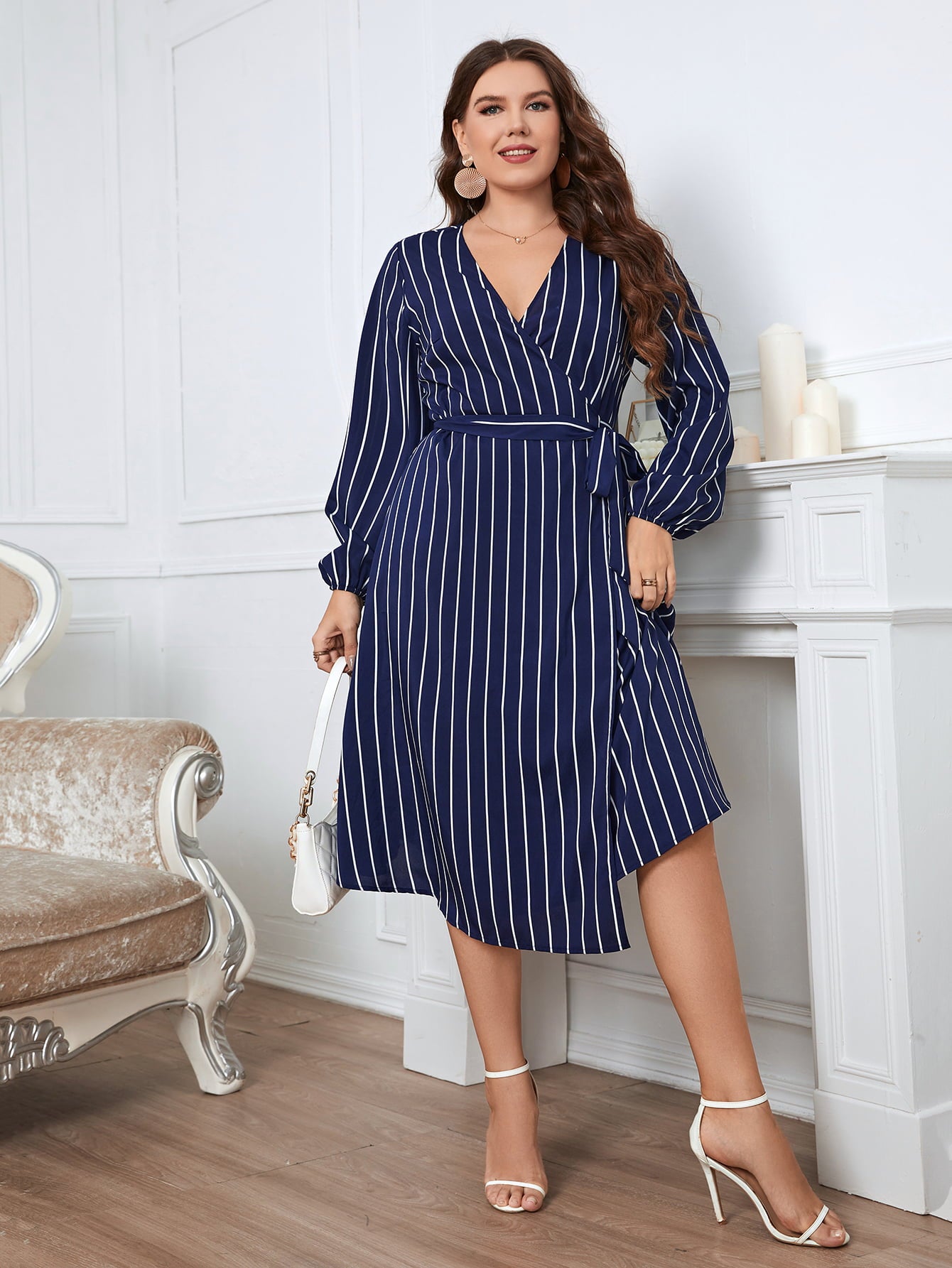 Honey Melo Long Sleeve Plus Dress