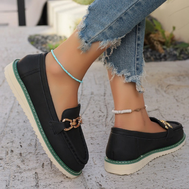 Leather Flat Slip-Ons