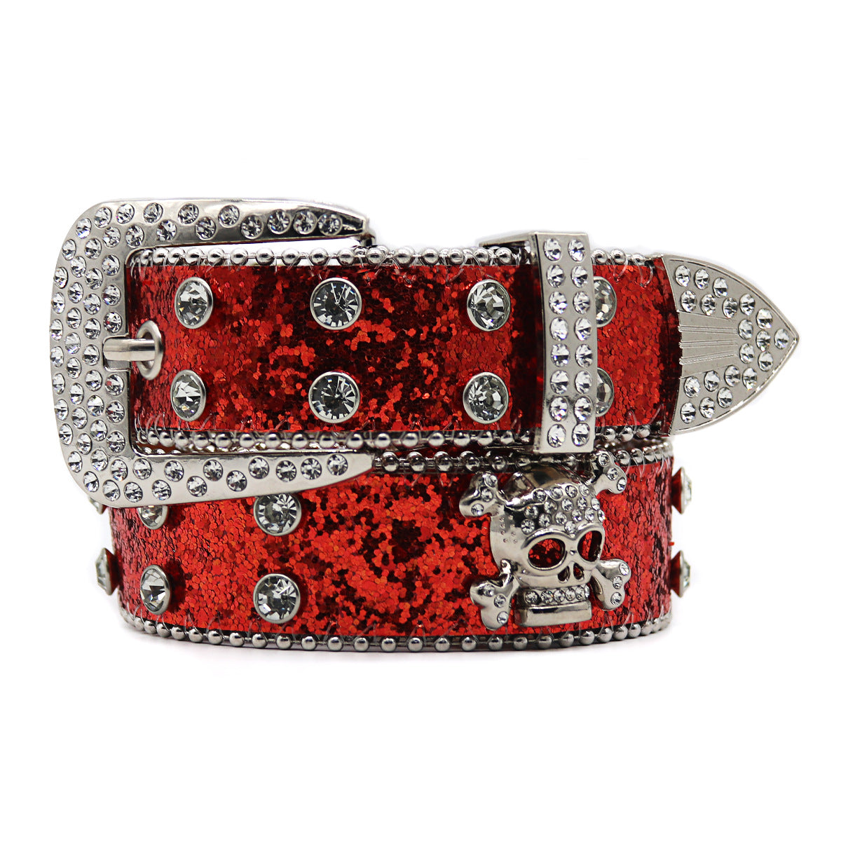 Rhinestone Skull Belt