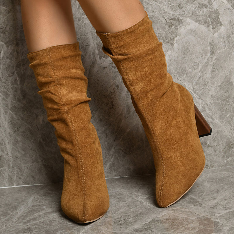 Mid-calf Suede Long Boots