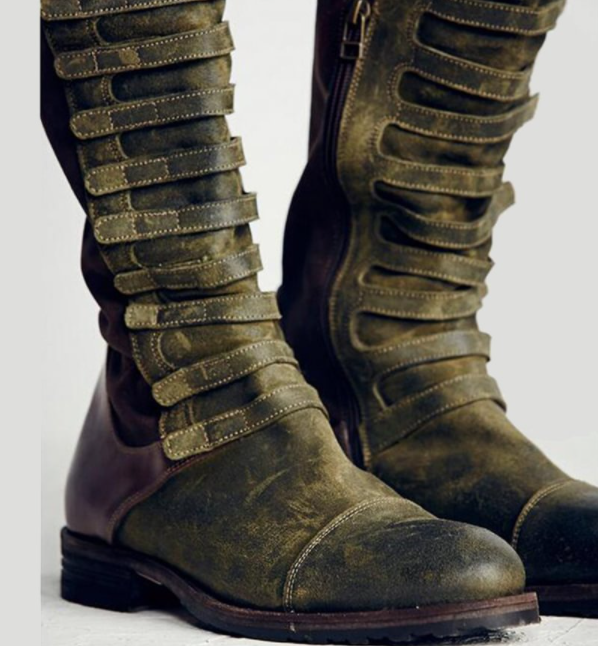 Olive Low Heel Boots