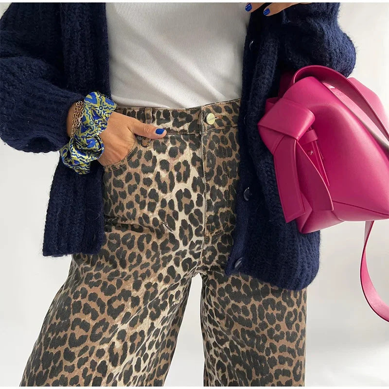 Leopard Print High Waist Pants