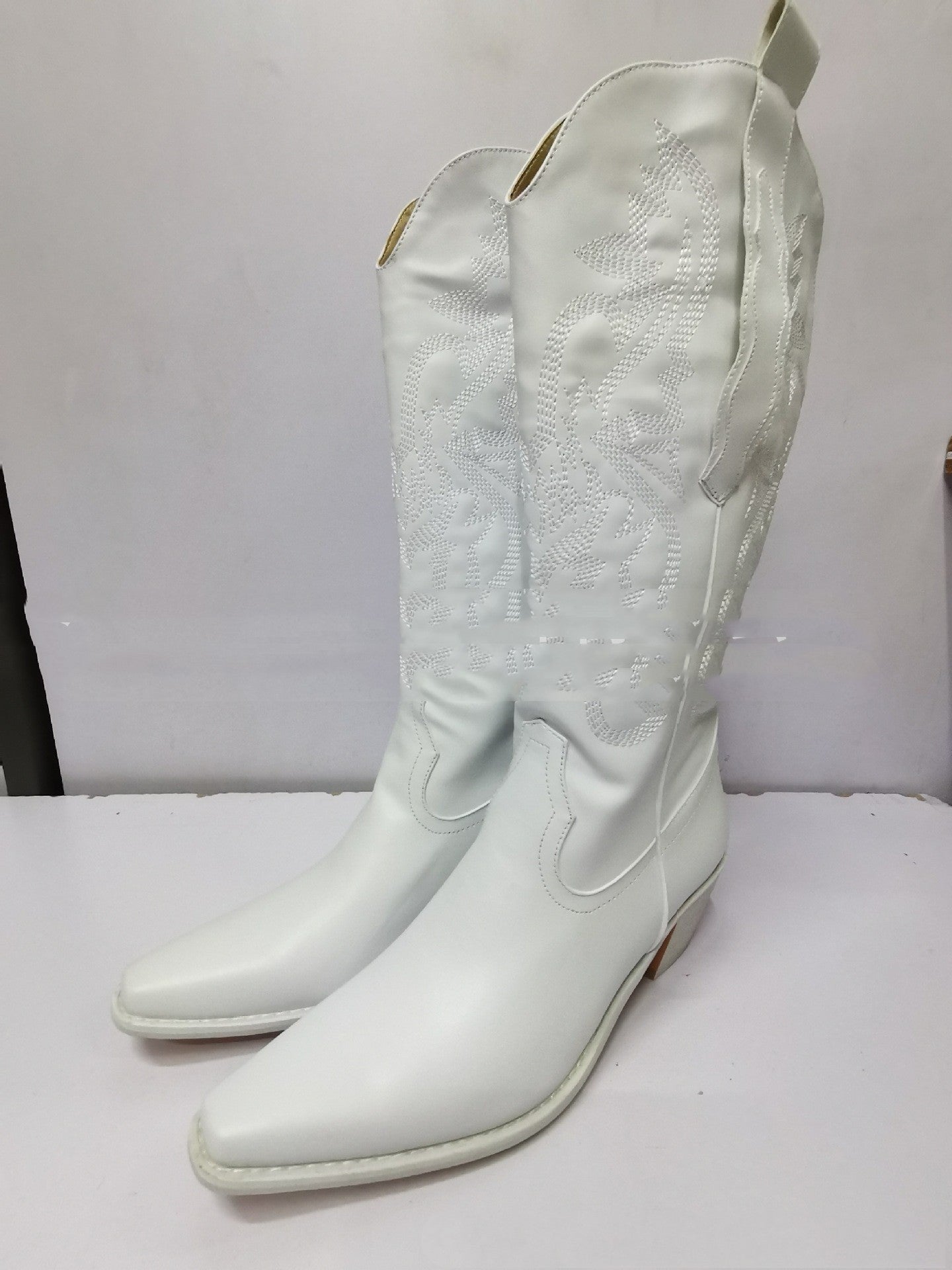 Embroidered Sleeve High Cowboy Boot