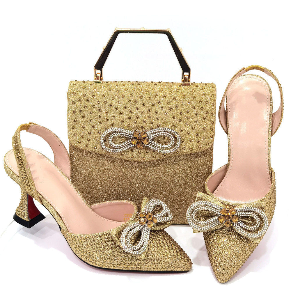 Casual Party High Heels With Tote Bag