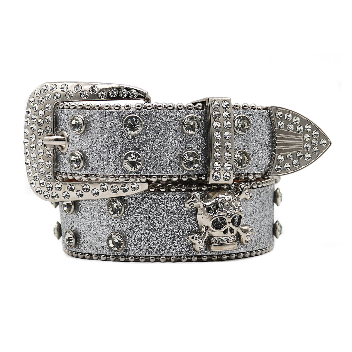 Rhinestone Skull Belt