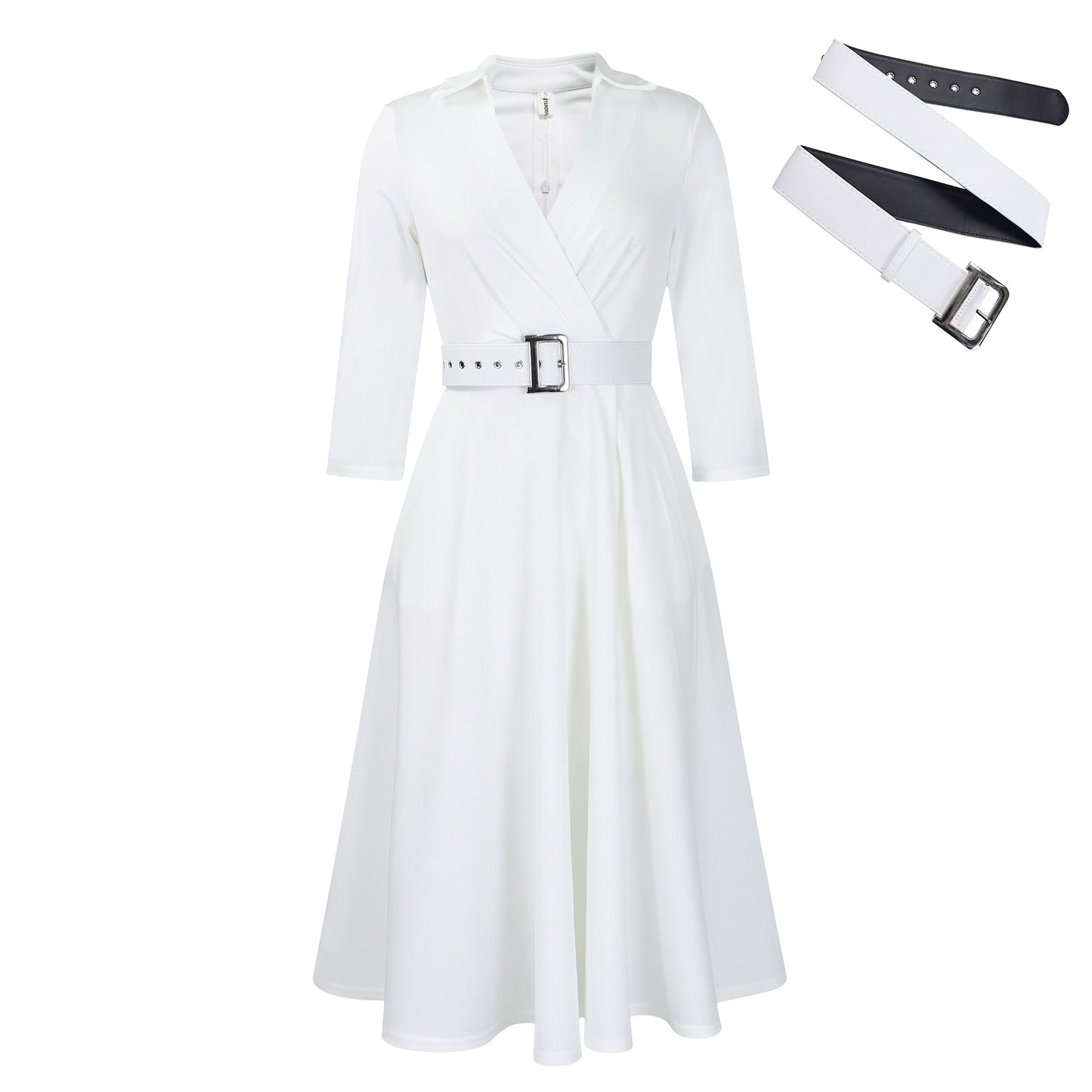 Quarter Sleeve Plus Dress + Belt