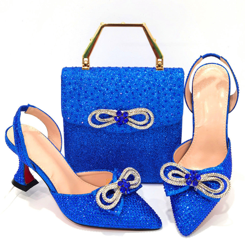 Casual Party High Heels With Tote Bag