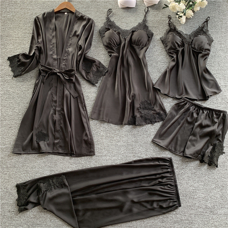 Silk Pajamas Five-piece Set