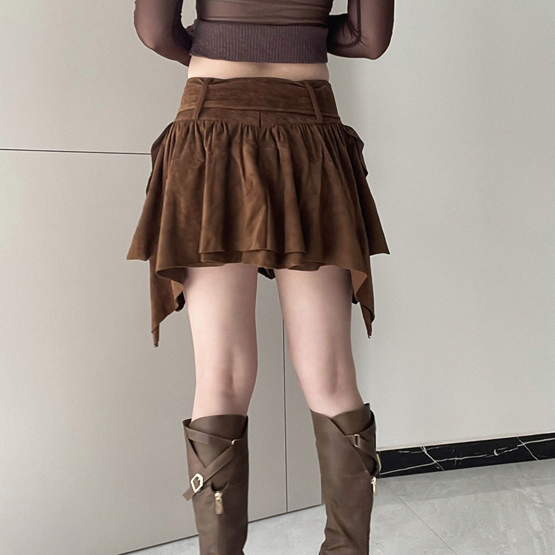 Mocha Hem A- Line Skirt