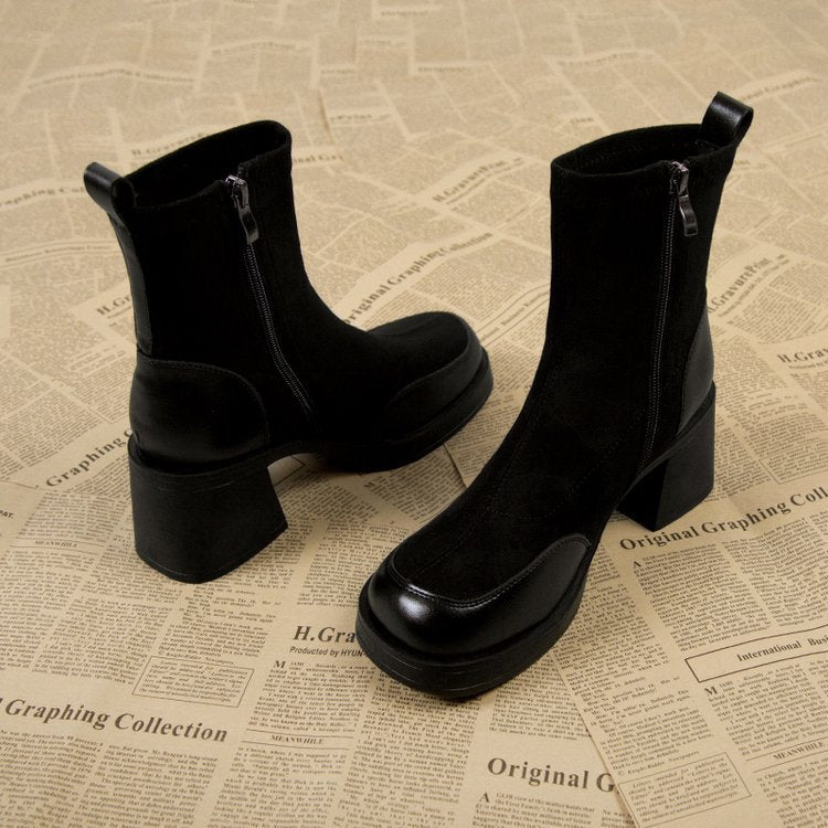 Chunky Heel Martin Boots