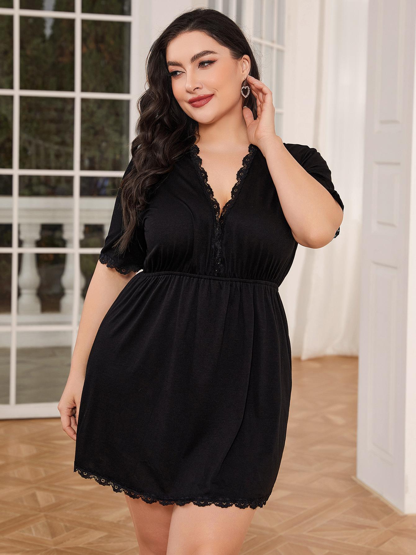 Deep V Plus Night Dress