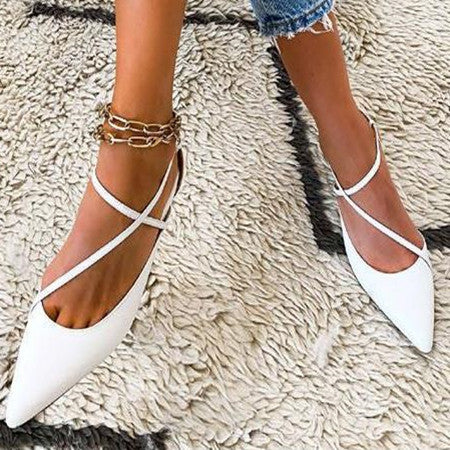 Flat Pointed Toe Buckle Side Empty Sandals