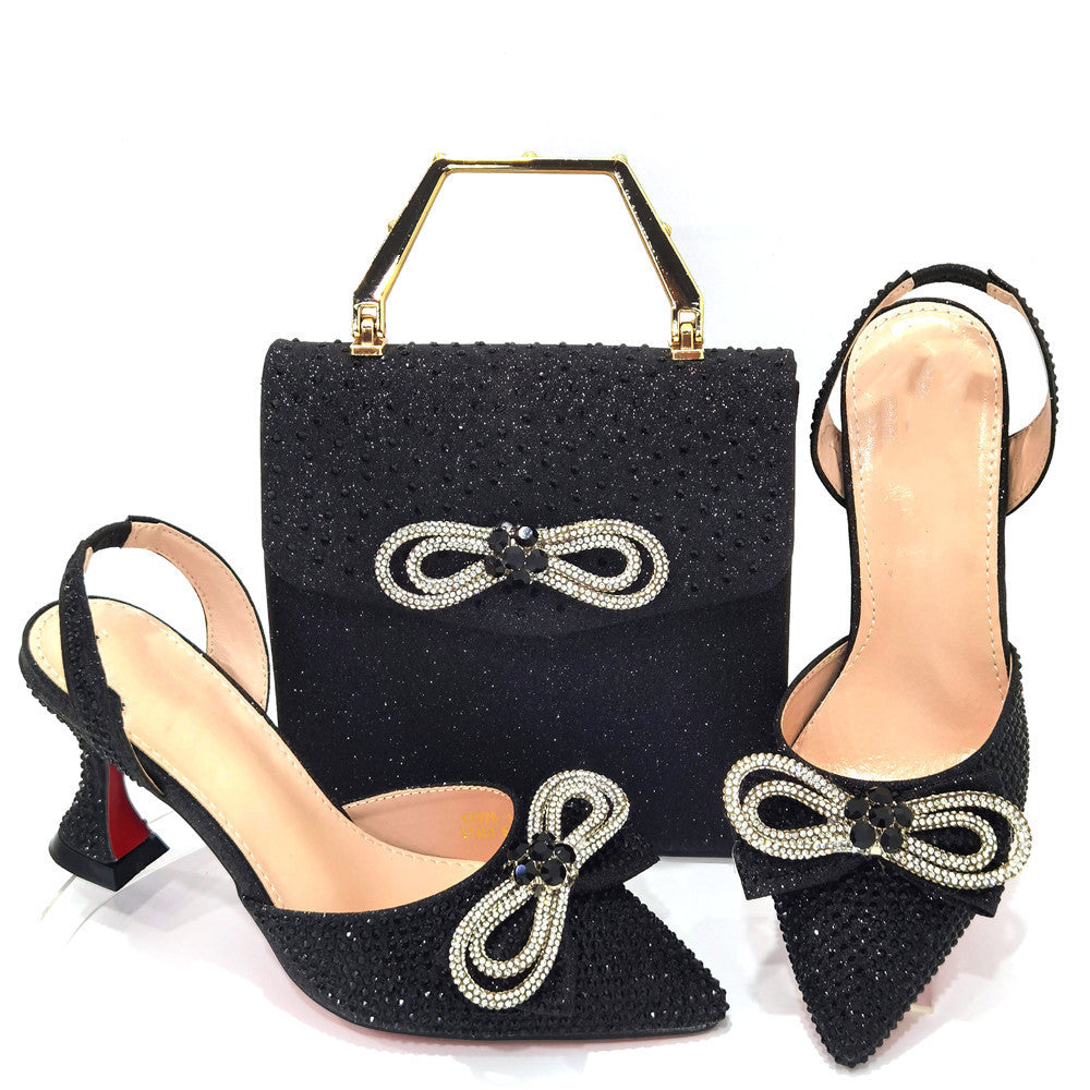 Casual Party High Heels With Tote Bag