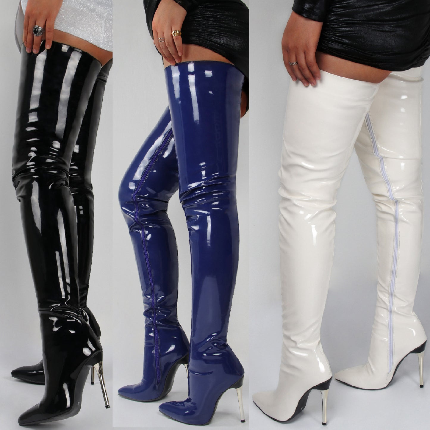 Over The Knee Patent Leather Stiletto Boots