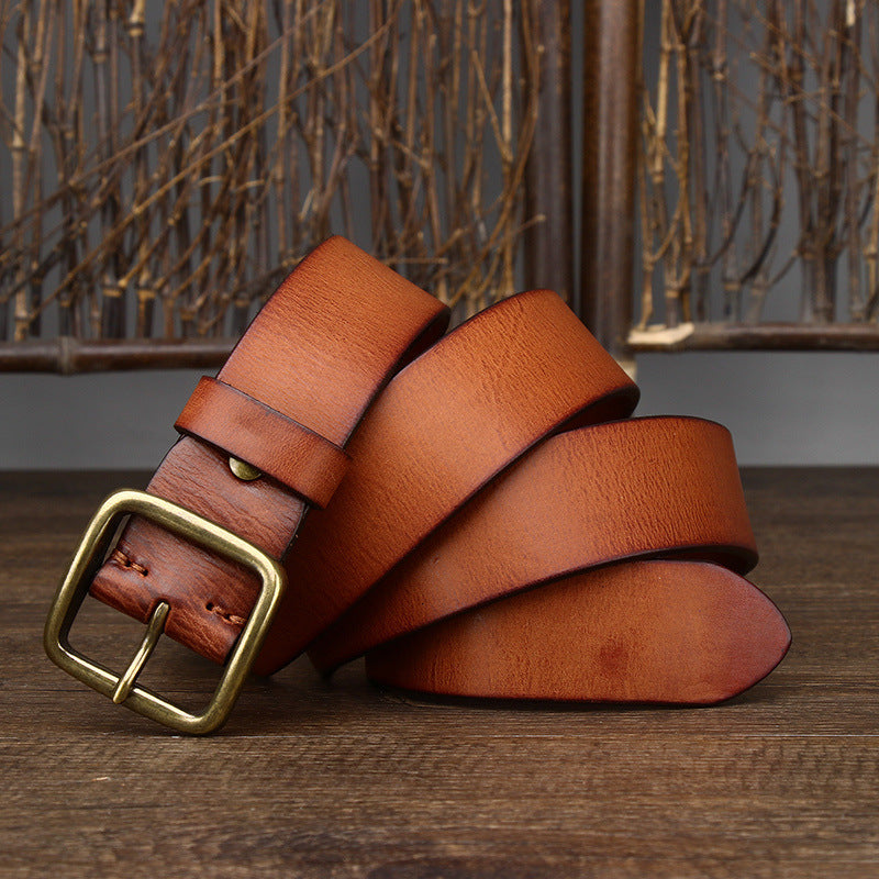 Pin Buckle Pure Copper Vintage Belt