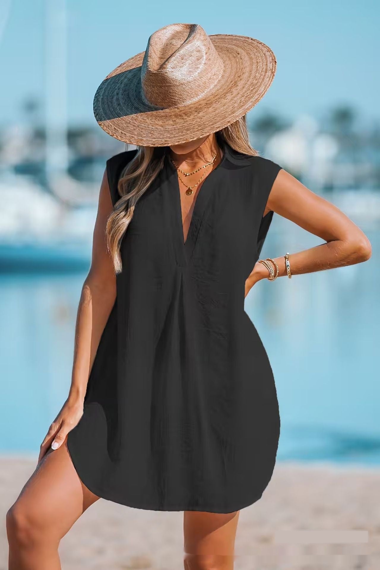 Deep V Neckline Dress