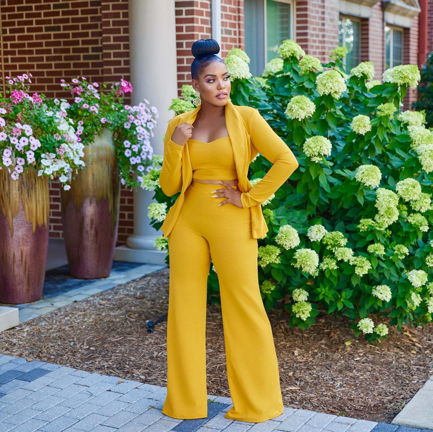 Solid Color Trousers Three-piece Suit