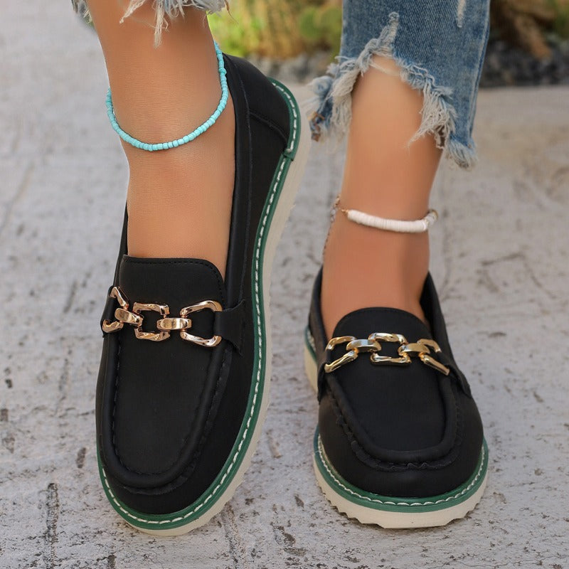 Leather Flat Slip-Ons