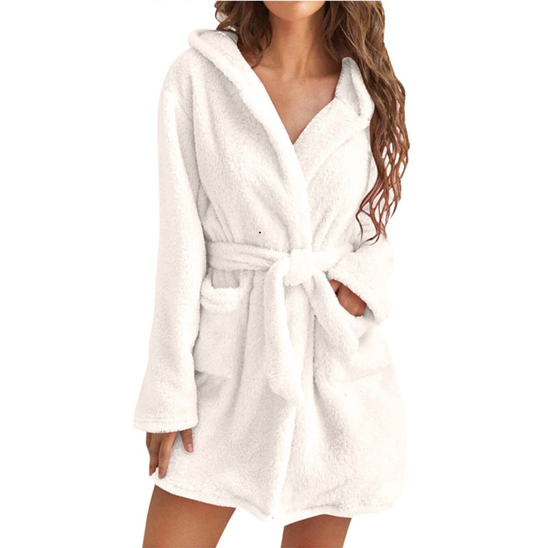 Plush Solid Color Bathrobe