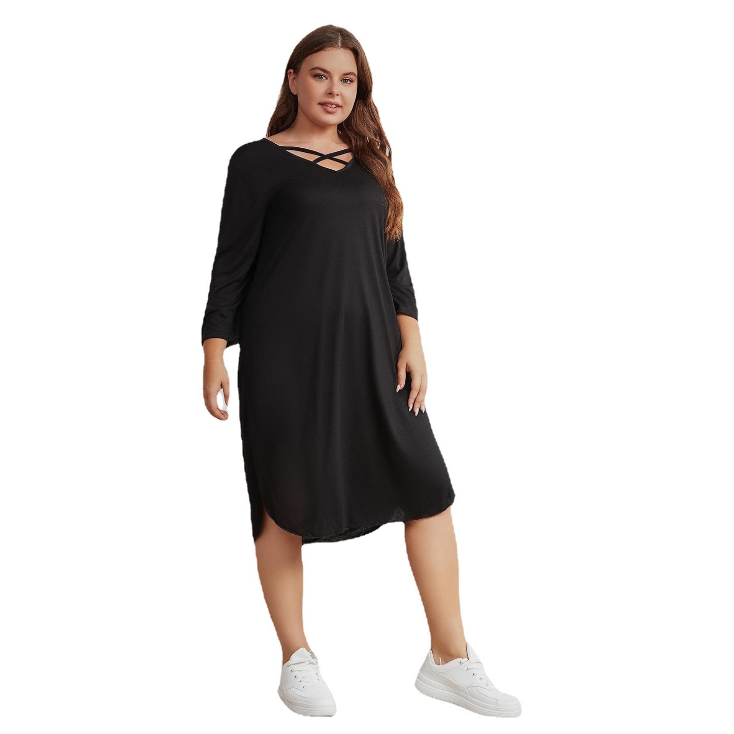 Long Sleeve Plus Size Dress Women