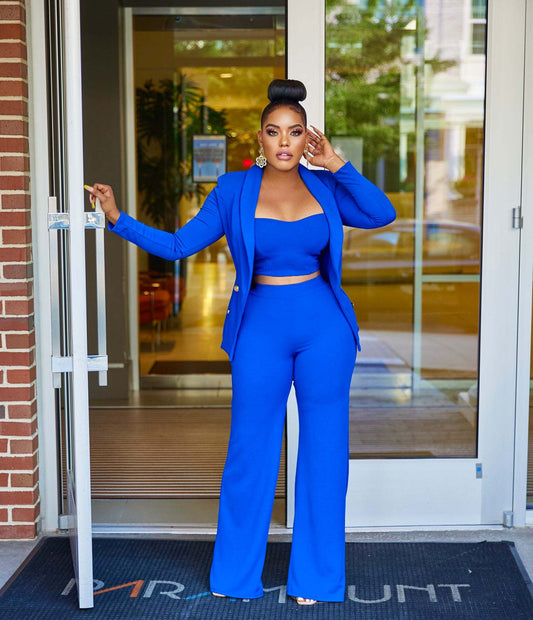 Solid Color Trousers Three-piece Suit