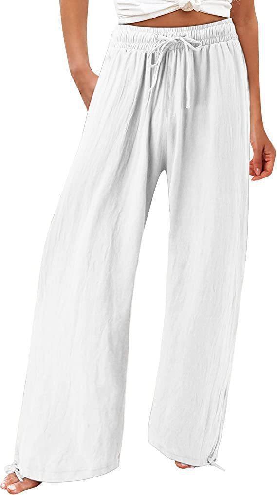 Cotton And Linen Wide-leg Pants