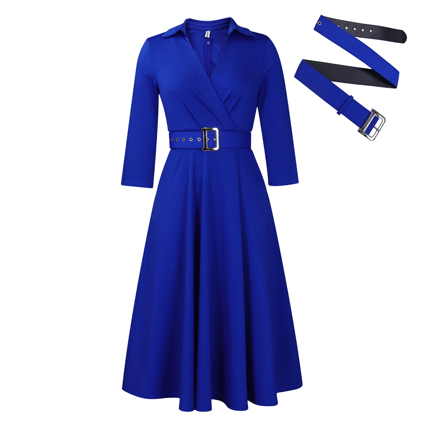 Quarter Sleeve Plus Dress + Belt