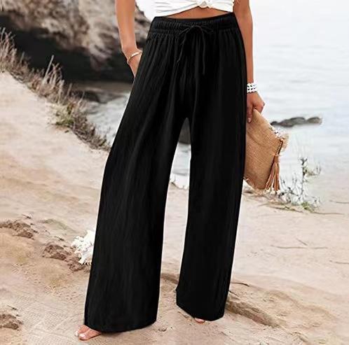 Cotton And Linen Wide-leg Pants