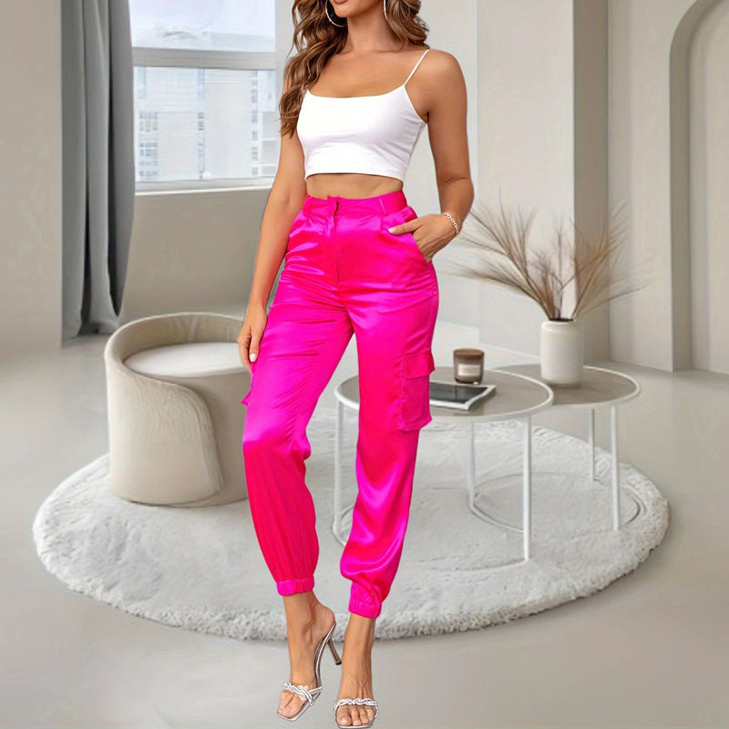 Multi-pocket Straight-leg Trousers