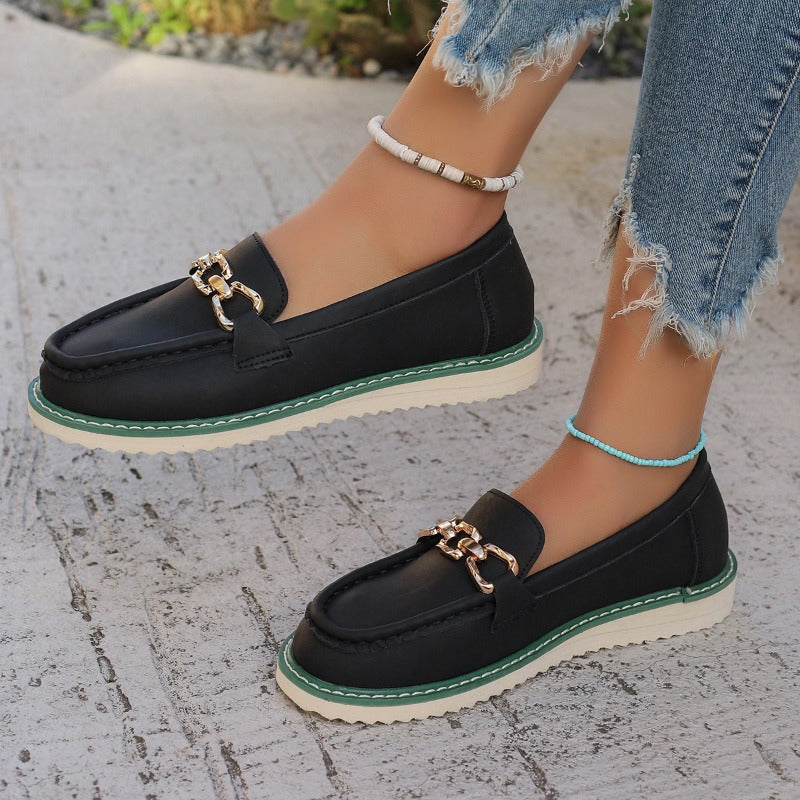 Leather Flat Slip-Ons