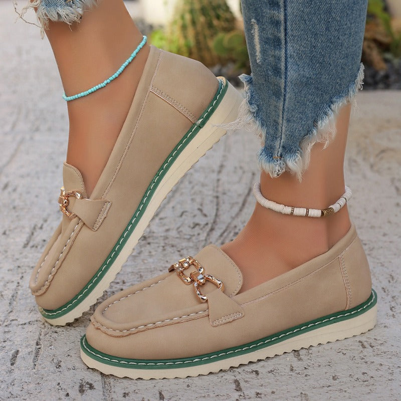 Leather Flat Slip-Ons